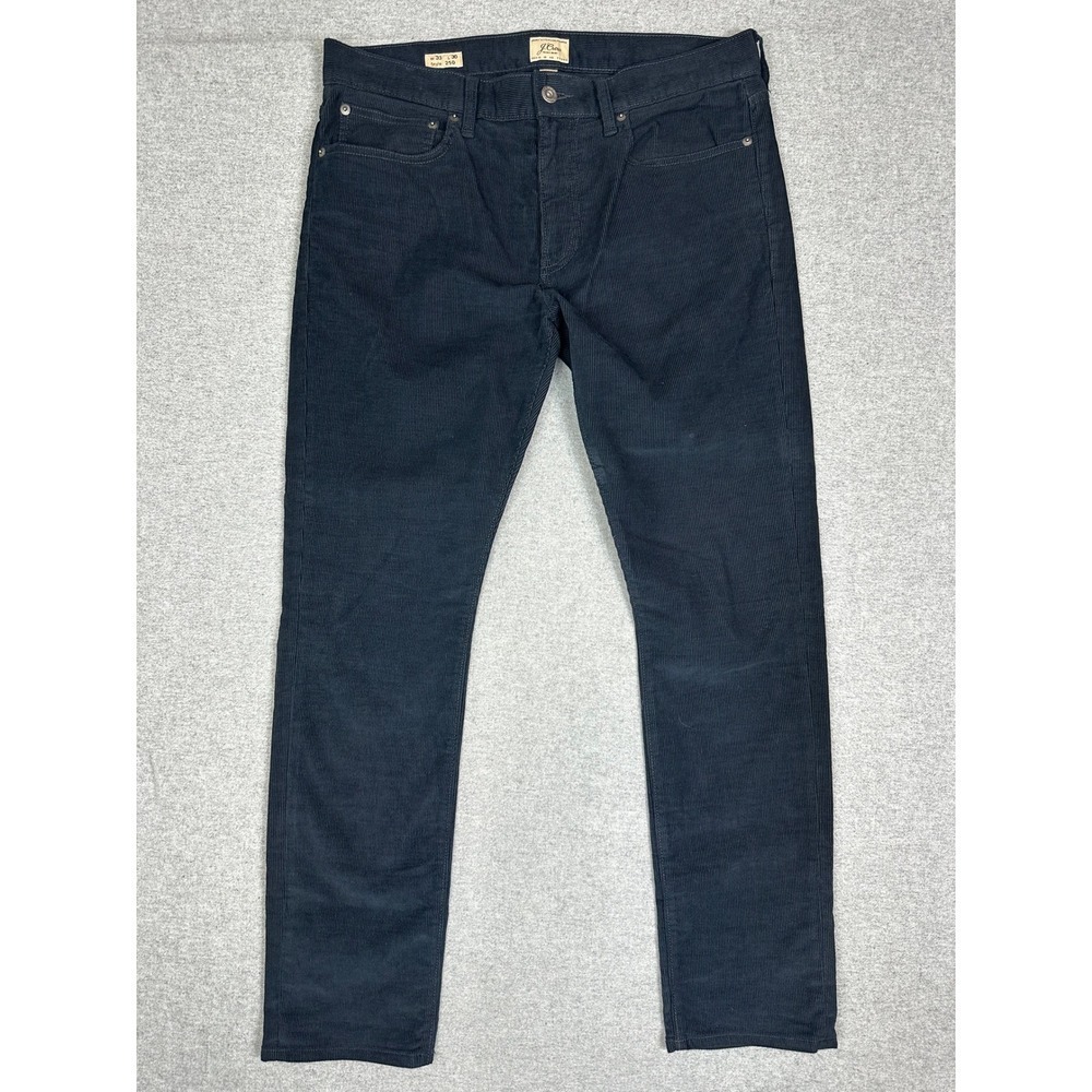 J Crew 250 Slim Fit Corduroy Pant Mens 33x30 Navy Blue Fine Wale Cords